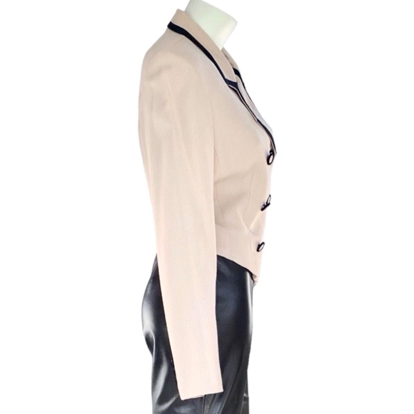 Vintage Barami fitted double breasted hourglass blazer suit jacket w/brown trim - Picture 4 of 10